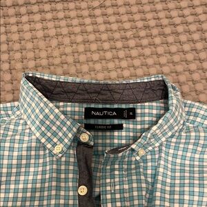 Nautica Men's Classic Fit Checkered Shirt - Blue